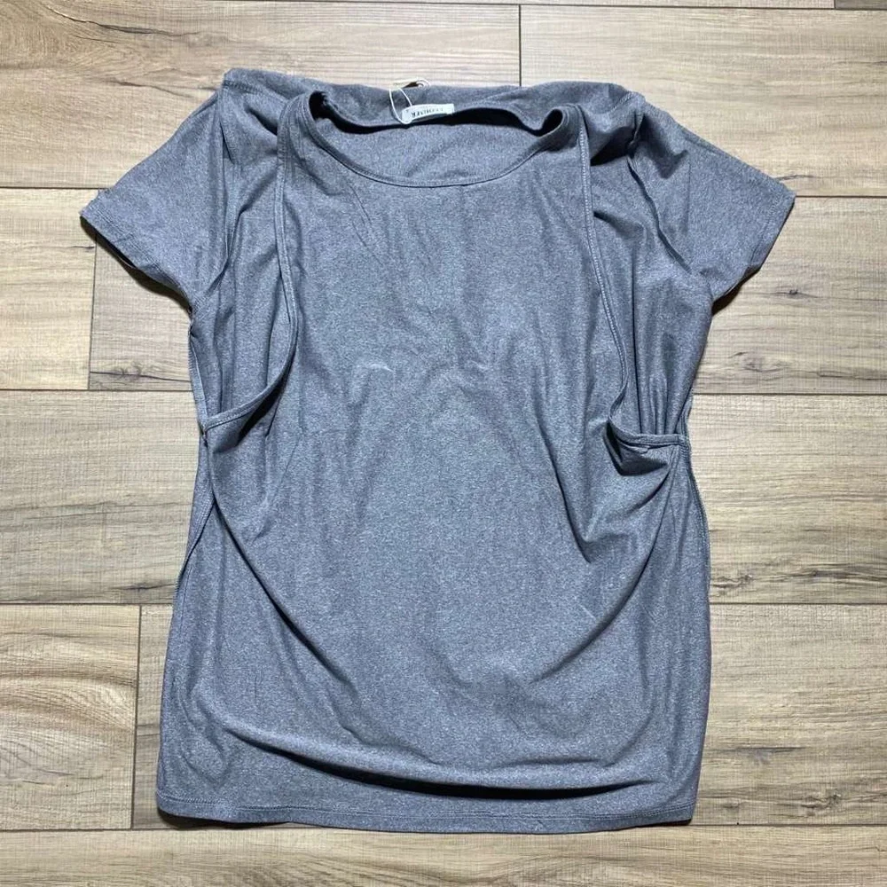 Ekouaer Womens Short Sleeve Pajama Top With Built In Tank Size Large‎ Gray